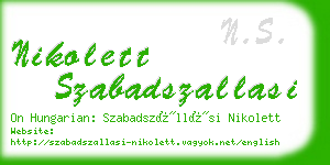 nikolett szabadszallasi business card